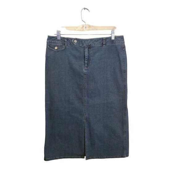 Sigrid Olsen Vintage Denim Pencil Midi Skirt Size 12 - Picture 1 of 5